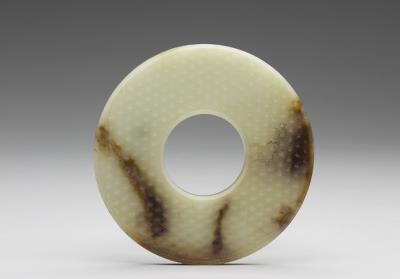 图片[2]-Jade bi disc with rush-mat pattern, Western Han dynasty (206 BCE-8 CE)-China Archive